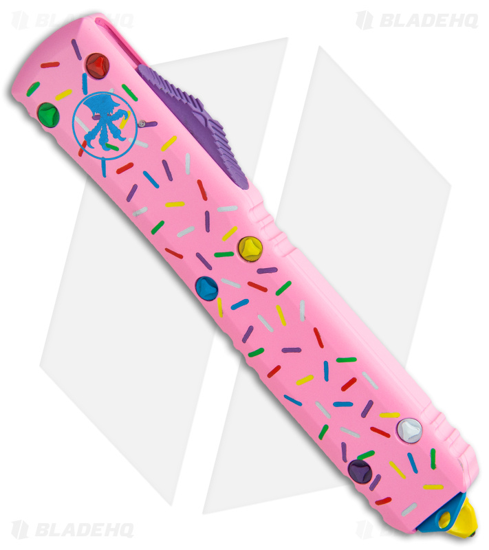 Microtech Exclusive Dessert Warrior® Ultratech D/E OTF Donut Pink (3.4" Blue)