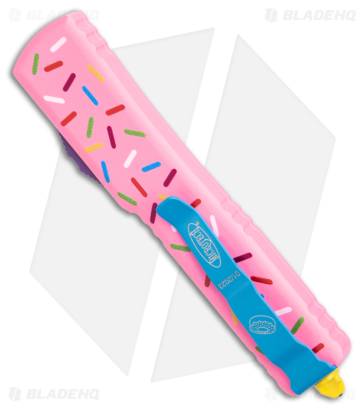 Microtech UTX-70 OTF Dessert Warrior Pink (Blue) - Blade HQ