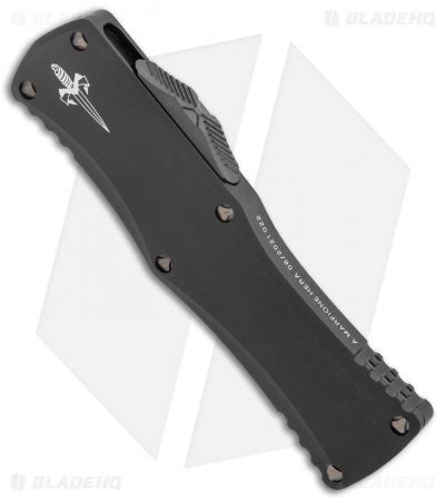 Microtech Hera Custom OTF Automatic Knife Black Aluminum  (3" Black DLC SW) 