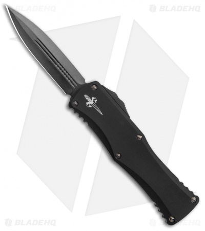 Microtech Hera Custom OTF Automatic Knife Black Aluminum  (3" Black DLC SW) 