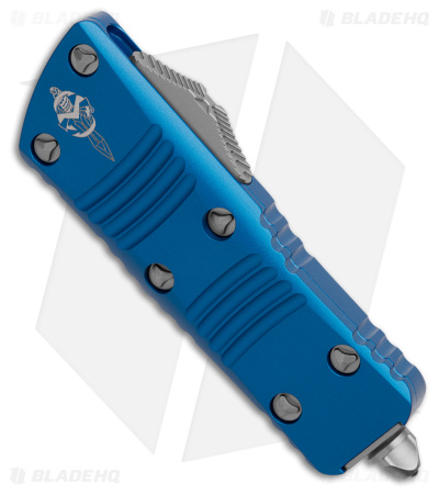 Microtech Mini Troodon Hellhound OTF Automatic Knife Blue (1.9" SW) 819-10BLS