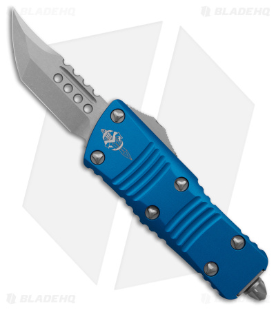 Microtech Mini Troodon Hellhound OTF Automatic Knife Blue (1.9" SW) 819-10BLS