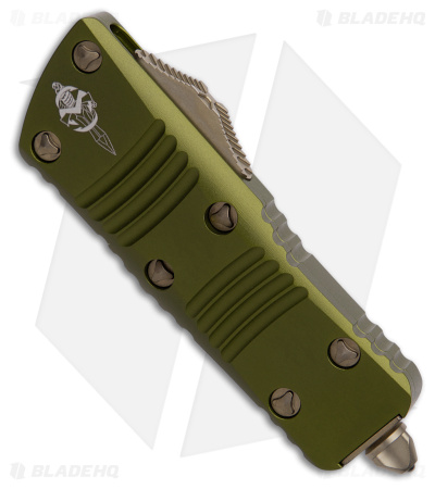 Microtech Mini Troodon Hellhound OTF Automatic Knife OD Green (1.9" Bronze) 