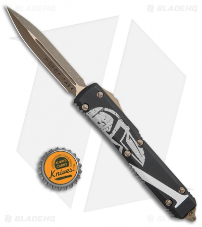 Microtech Spartan Ultratech D/E SS OTF Automatic Knife Molon Labe (3.4" Bronze)