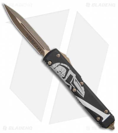 Microtech Spartan Ultratech D/E OTF Automatic Knife Molon Labe CC (3.4" Bronze)