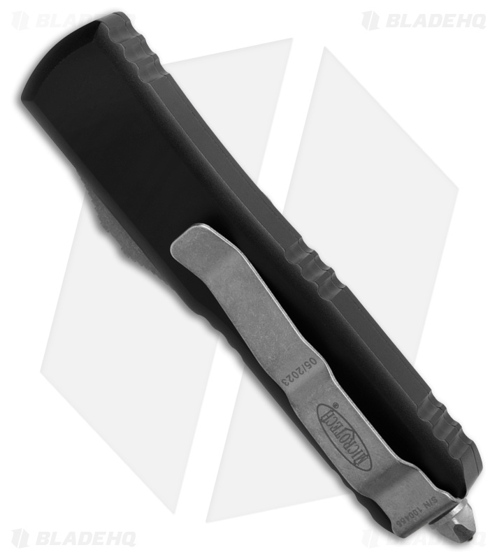 Microtech UTX-85 D/E OTF Automatic Knife Black (3.1" Apocalyptic Full Serrated)