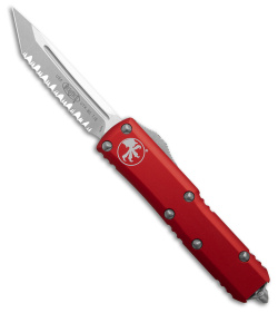 Microtech UTX-85 T/E OTF Automatic Knife Red Alum (3.1" Stonewash Full Serr) 