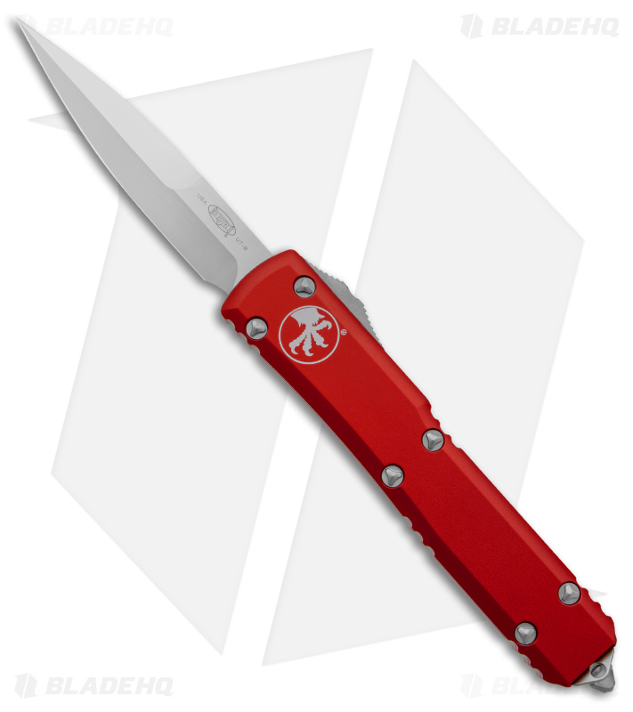 Microtech Ultratech Bayonet OTF Automatic Knife Red Al (3.4" Satin) 120-4RD