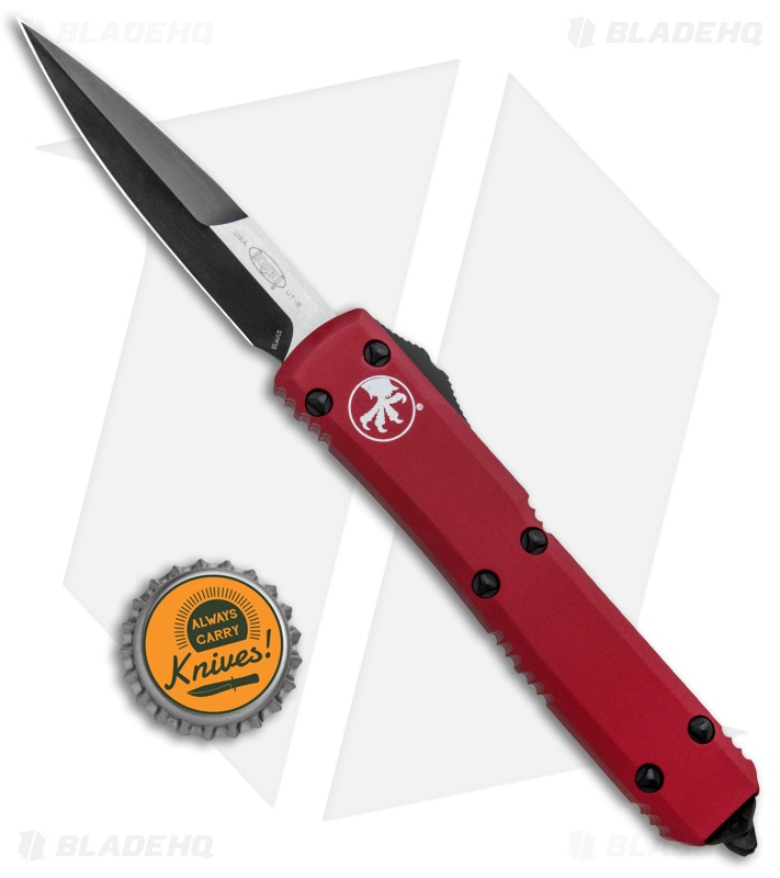 Microtech Ultratech Bayonet OTF Automatic Knife Red (3.4" Black) 120-1RD