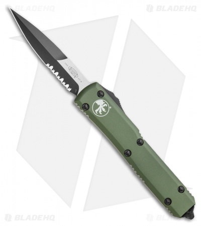 Microtech Ultratech Bayonet OTF Automatic Knife OD Green (3.4" Black Serr)