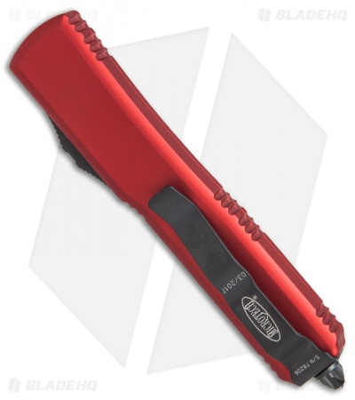 Microtech Ultratech Bayonet OTF Automatic Knife Red CC (3.4" Black Serr) 120-2RD