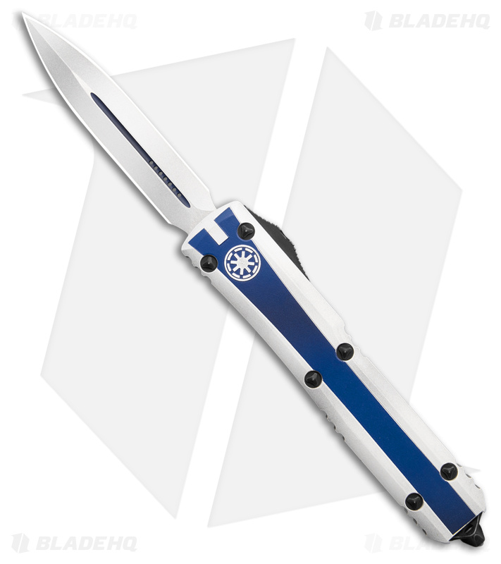 Microtech Ultratech Clone Trooper D/E OTF Auto Knife Blue/White (3.4" White)