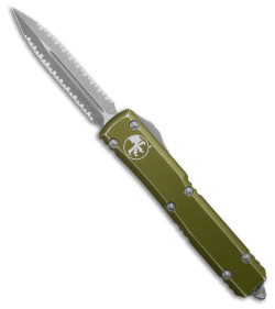 Microtech Ultratech D/E OTF Auto Knife Distressed OD (3.4" AP Double Full Serr)