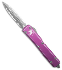 Microtech Ultratech D/E OTF Knife Distressed Violet (3.4" AP Double Full Serr)