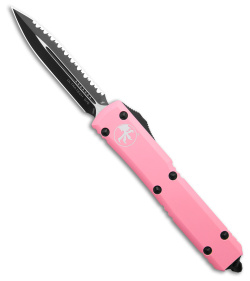 Microtech Ultratech D/E OTF Automatic Knife Pink Al (3.4" Black Serr) 122-3BPK