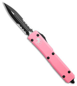 Microtech Ultratech D/E OTF Automatic Knife Pink Alum (3.4" Black Serr) 122-2BPK