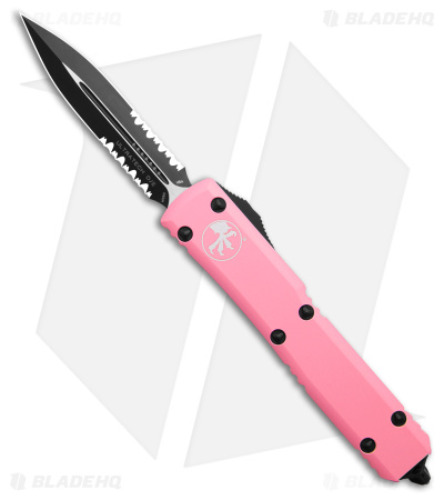 Microtech Ultratech D/E OTF Automatic Knife Pink Alum (3.4" Black Serr) 122-2BPK