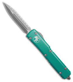 Microtech Ultratech D/E OTF Knife Turquoise (3.4" Apocalyptic Full Serr)