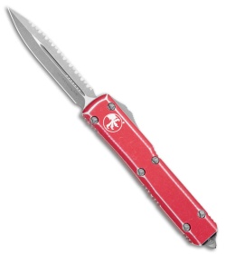 Microtech Ultratech D/E OTF Automatic Knife Distressed Red (3.4" AP Full Serr)