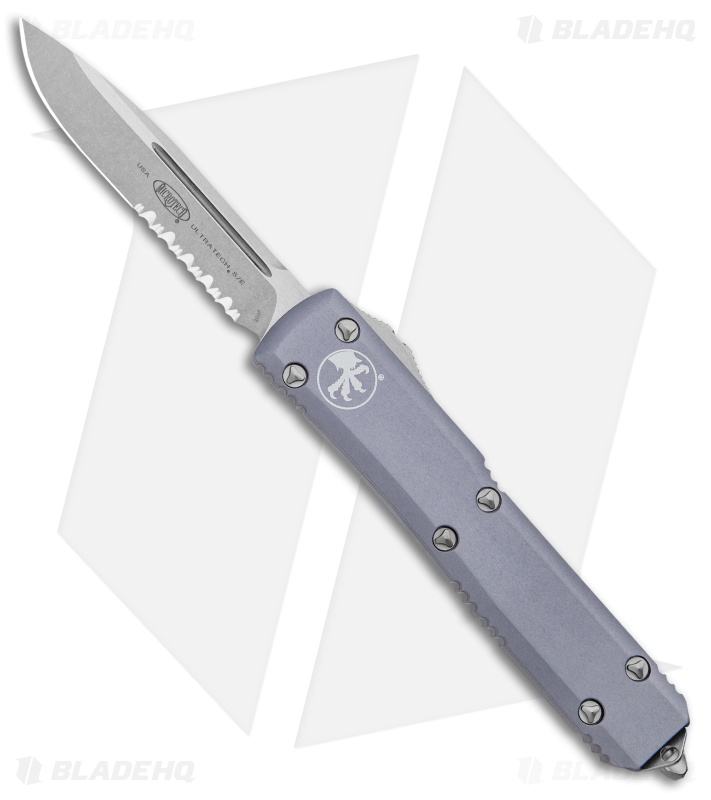Microtech Ultratech S/E OTF Automatic Gray (3.4" Stonewash Serr) 121-11 GY