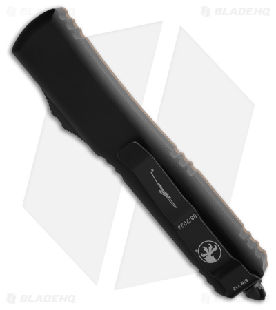 Microtech Ultratech D/E OTF Auto Knife Tan Frag G-10 Black Alum (3.4" Black)