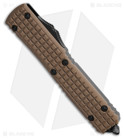 Microtech Ultratech D/E OTF Auto Knife Tan Frag G-10 Black Alum (3.4" Black)
