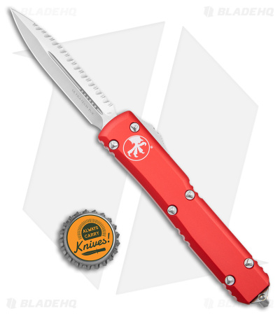 Microtech Ultratech D/E OTF Automatic Knife Red (3.4" Satin Full Serr) 122-6RD