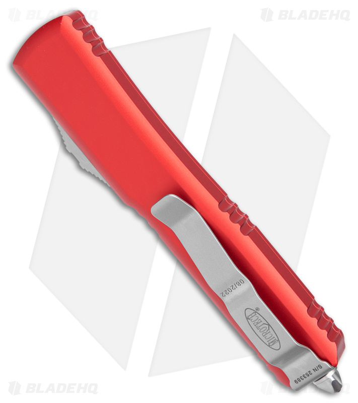 Microtech Ultratech D/E OTF Automatic Knife Red (3.4" Satin Full Serr) 122-6RD
