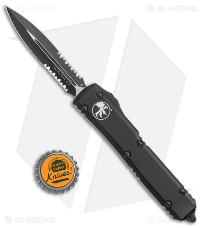 Microtech Ultratech Dagger OTF Knife Tactical Black D/E (3.4" Black Serr) 122-2T