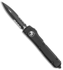 Microtech Ultratech D/E OTF Knife Black (3.4&quot; Black Serr) 122-2T | 61860