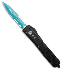 Microtech Ultratech D/E OTF Automatic Knife Black (3.4" Blue Serr) 122-2JK