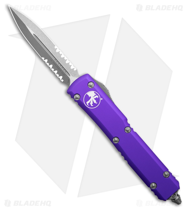 Microtech Ultratech D/E OTF Automatic Knife Purple Aluminum (3.4" Apoc Serr)
