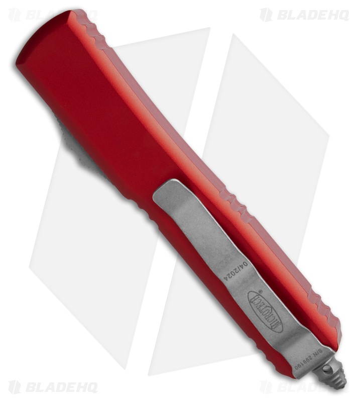 Microtech Ultratech D/E OTF Automatic Knife Red Aluminum (3.4" Apoc Serr)