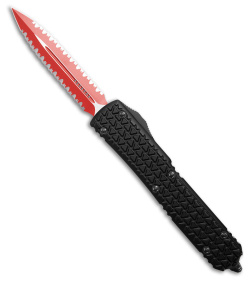 Microtech Ultratech D/E OTF Automatic Knife Tri-Grip Black (3.4" Red) 122-D3SL