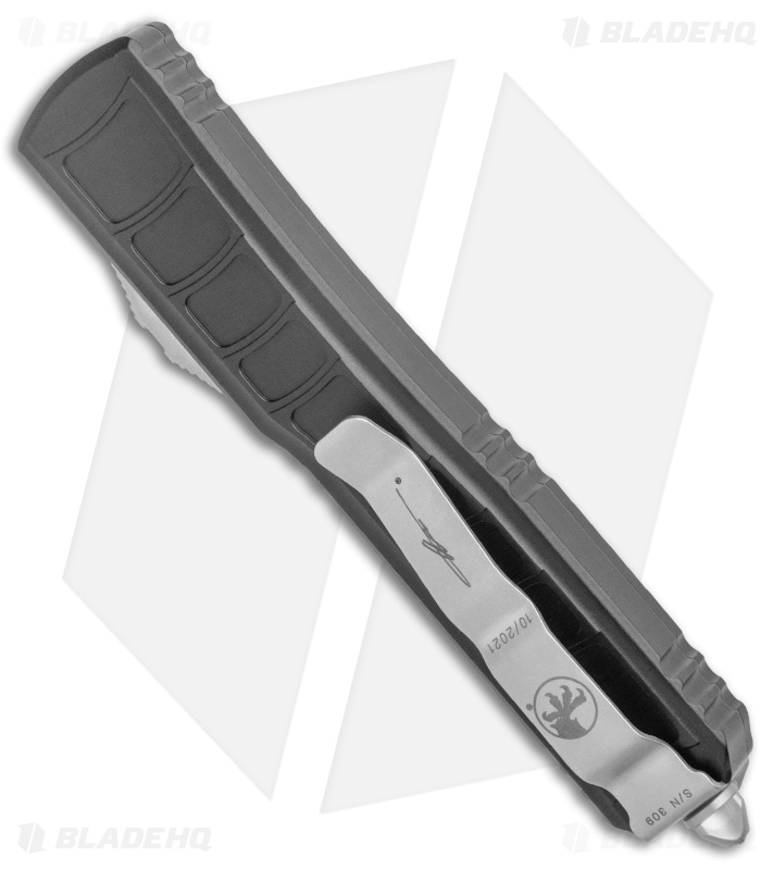Microtech Ultratech II OTF Knife D/E Step Side Black Aluminum (3.4" Stonewash)