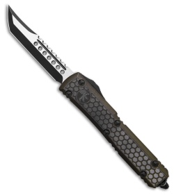 Microtech Ultratech Hellhound SS OTF Auto Knife OD Green Hex (3.4" Two-Tone)