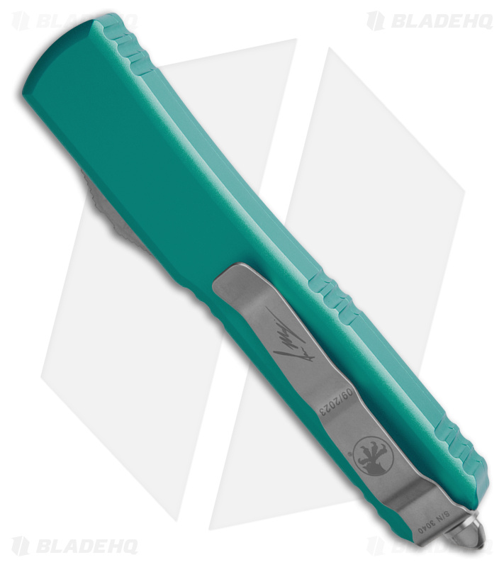 Microtech Ultratech Hellhound SS OTF Automatic Knife Turquoise  Alum (3.4" SW)