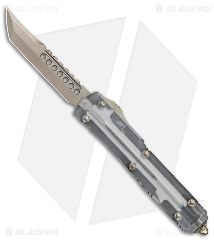 Microtech Ultratech Hellhound Tanto OTF Auto Knife Clear Top CC (Bronze SW) 