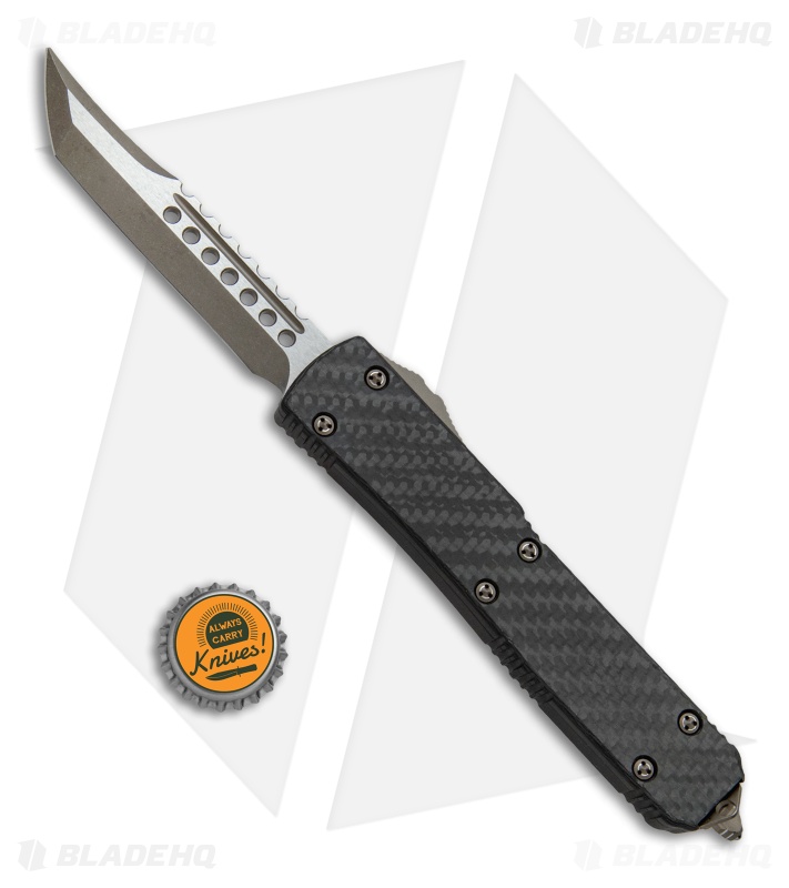 Microtech Ultratech Hellhound Tanto OTF Automatic Knife Carbon Fiber (3.4" SW)