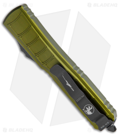 Microtech Ultratech II OTF Knife D/E Step Side OD Green Aluminum (3.4" Black)