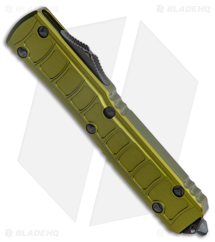 Microtech Ultratech II OTF Knife D/E Step Side OD Green Aluminum (3.4" Black)