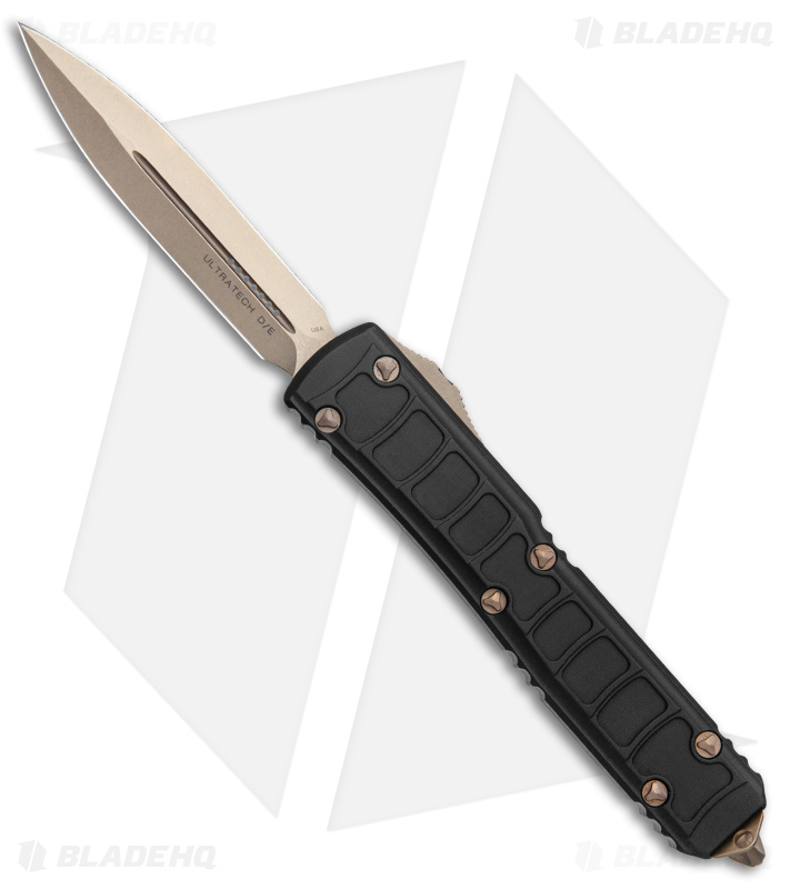 Microtech Ultratech II | D/E OTF Knife | Black Aluminum - Blade HQ