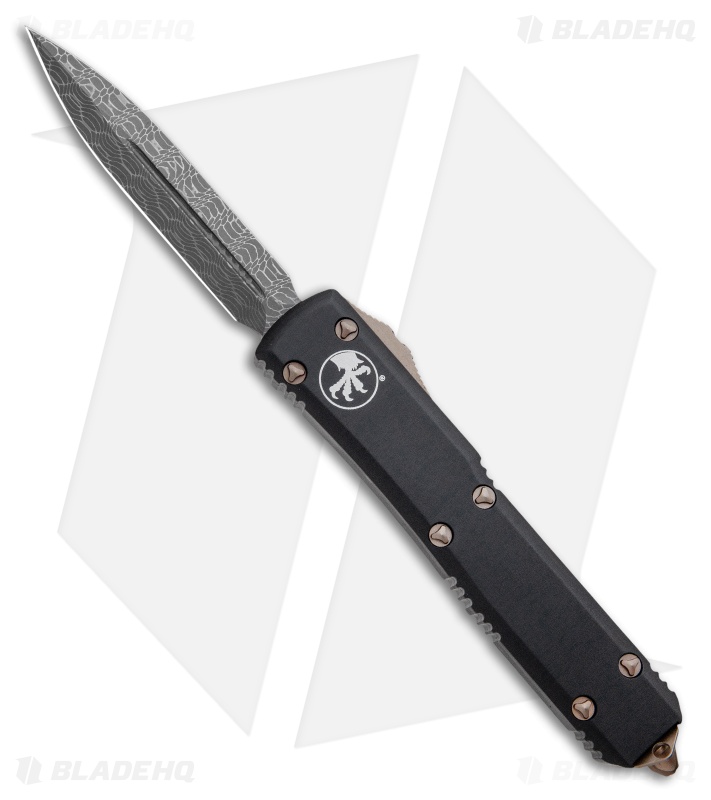 Microtech Ultratech OTF D/E Automatic Knife CC Black (3.4" Damascus) 122-16