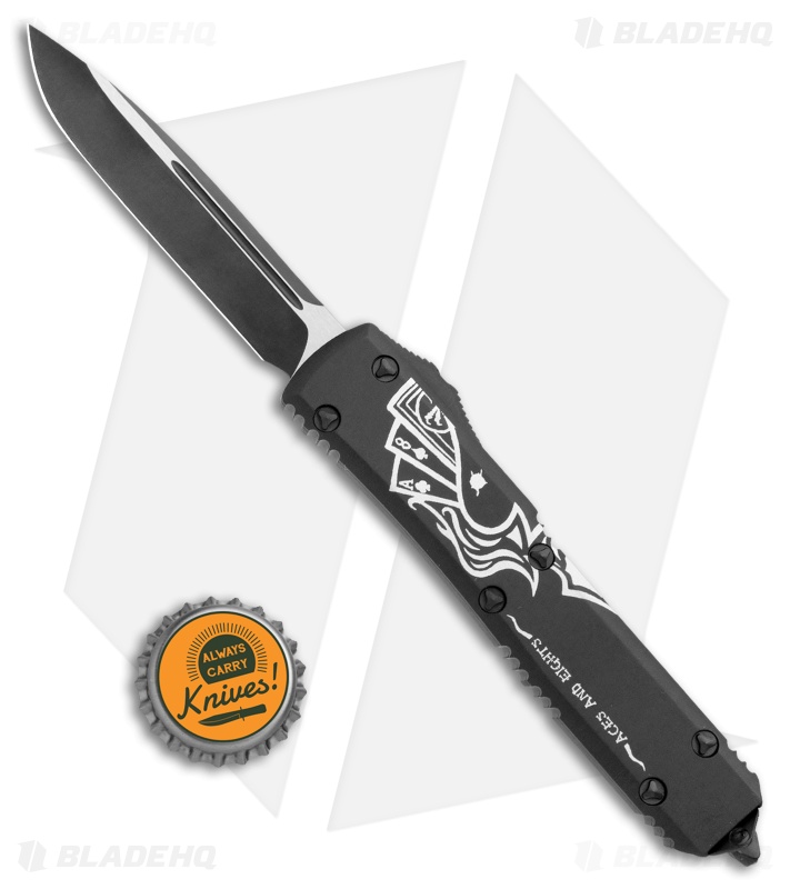 Microtech Ultratech OTF Automatic Knife Dead Man's Hand (3.4" DLC) Left Half
