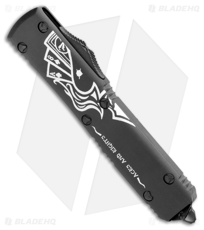 Microtech Ultratech OTF Automatic Knife Dead Man's Hand (3.4" DLC) Left Half