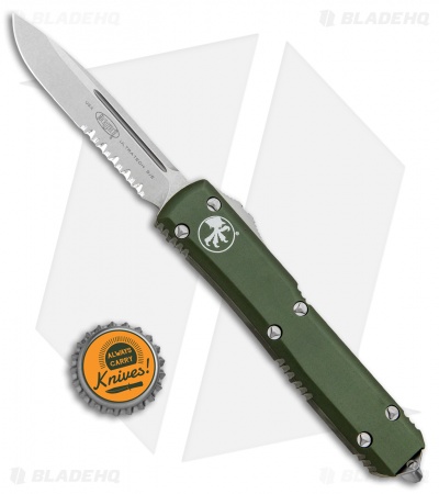 Microtech Ultratech S/E OTF Automatic Knife OD Green CC (3.4" Stonewash Serr)