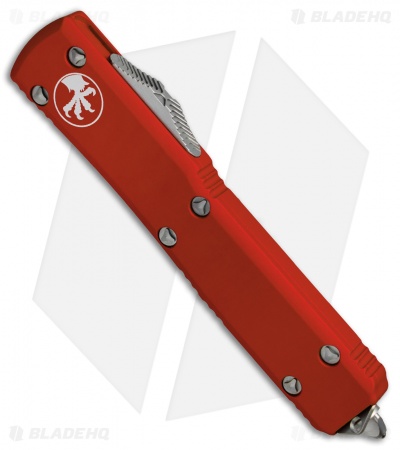 Microtech Ultratech Bayonet OTF Automatic Knife Red CC (3.4" Stonewash Serr)