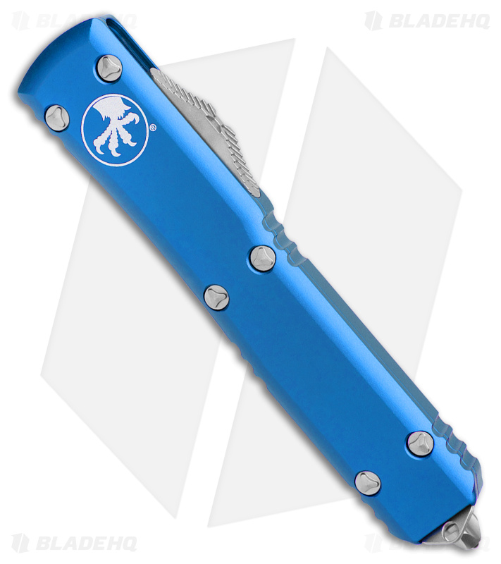Microtech Ultratech OTF D/E Automatic Knife Blue (3.4" Stonewash Full Serr) 