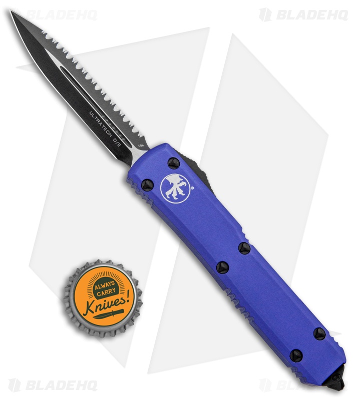 Microtech Ultratech D/E OTF Knife Purple (3.44" Black Full Serr) 122-3PU