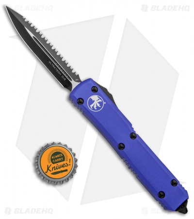 Microtech Ultratech D/E OTF Knife Purple (3.44" Black Full Serr) 122-3PU